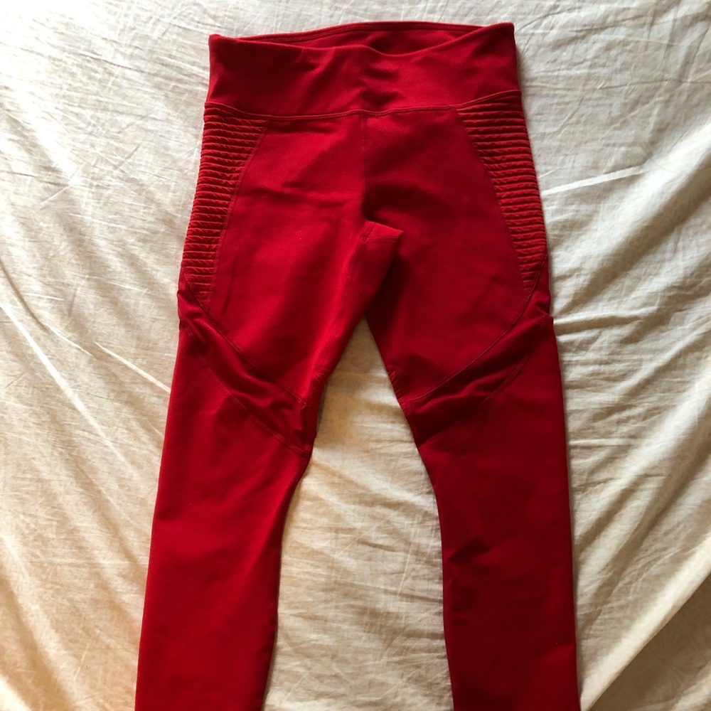 Fabletics Red Mesh High Waisted Leggings